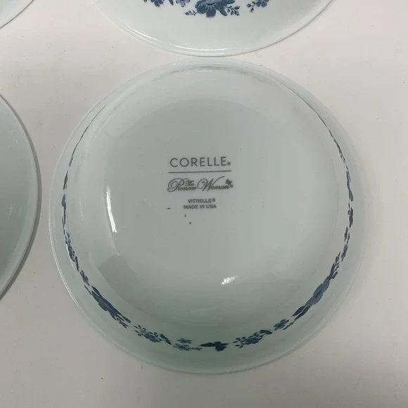 Pioneer Woman Corelle Evie Blue Soup Cereal Bowls Set Of 4 White Floral Lot 2 - Picture 12 of 14